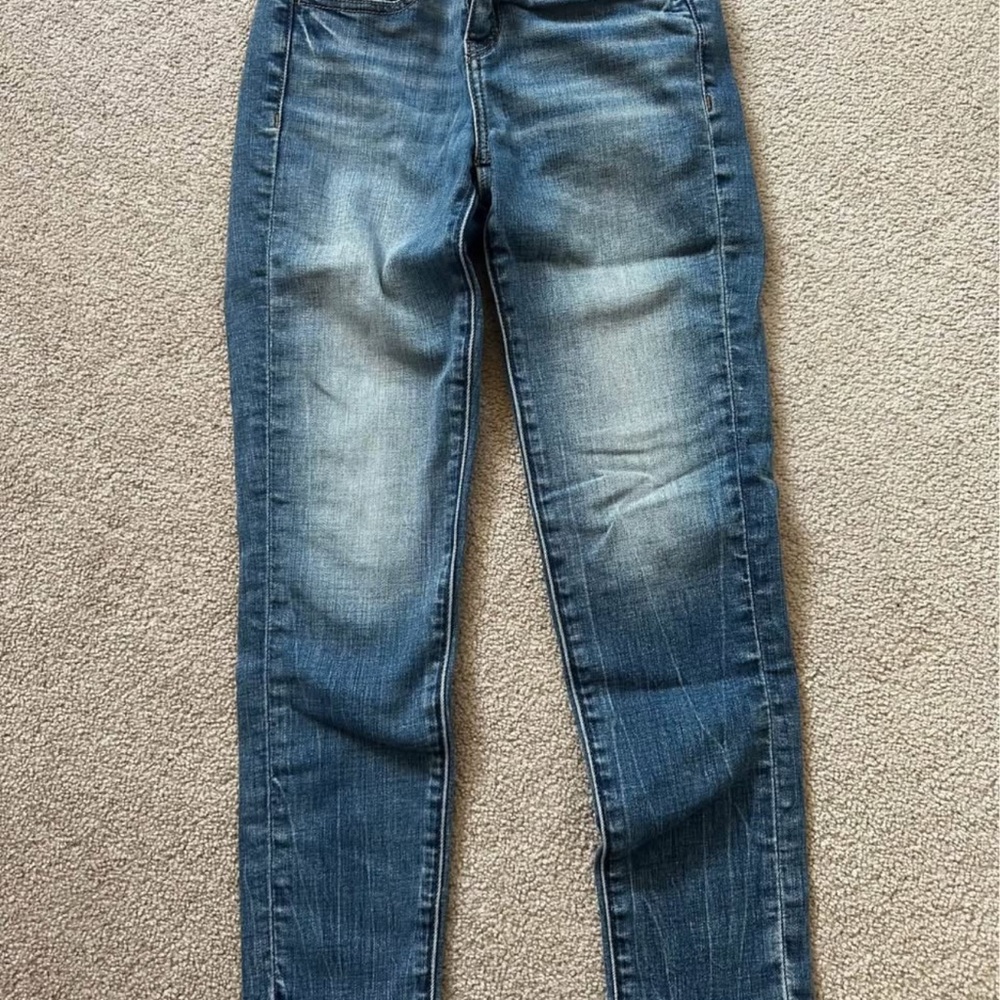 BKE Blue Skinny Jeans with Vintage Fading